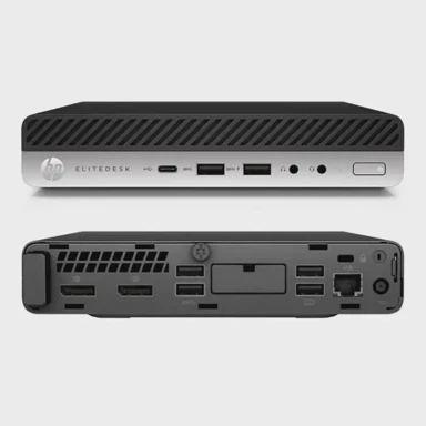 HP Stolno računalo EliteDesk 800 G5 DM / Intel Core i5-9500T, 16GB, 256GB SSD, Intel UHD Graphics, Windows 11 Pro, crno-srebrni
