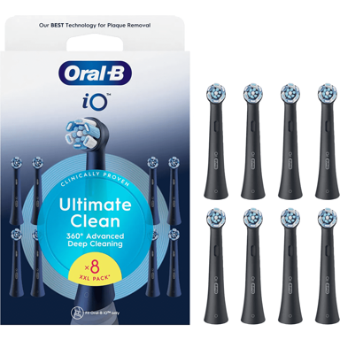 ORAL-B Rezervne glave iO Ultimate Clean, 8 kom, crne