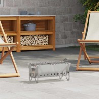 Kamping ložište, 42 x 22 x 18 cm, nehrđajući čelik, srebrno