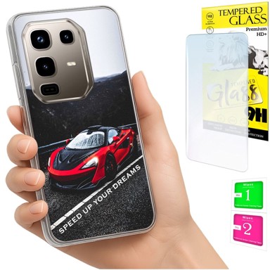 Torbica za Infinix Note 50 Pro 4G, maska s fotografijom, futrola sa staklom 9H