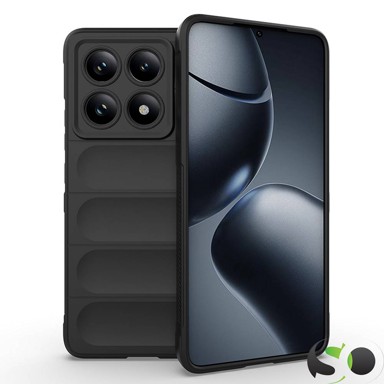 Silikonska Wave maskica za Xiaomi 14T Crna