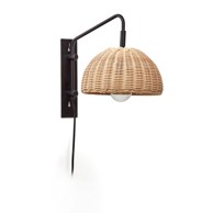 KAVE HOME Crna/u prirodnoj boji zidna lampa ø 23 cm Damila 