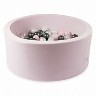 MIMII Suhi bazen 90 x 40 Velvet Soft Light Pink s 300 kuglica: biserna, svijetlo ružičasta, metalik grafit