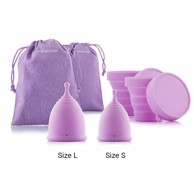 INNOVAGOODS Menstrualne čašice Kuppy s dodacima, veličine S (20 ml) i L (25 ml), 2 kom.