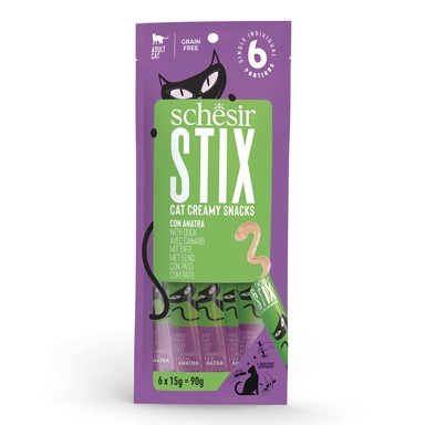 SCHESIR Hrana za mačke Cat Stix poslastica, patka, 6×15 g