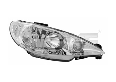 TYC Far PEUGEOT 206 lijevi -11/05 H7/H7 prozirni 20-6156-05-2