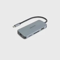 DICOTA USB-C Hub 8-u-1 Multi Hub, 4K, PD 100 W, srebrna