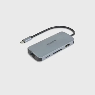 DICOTA USB-C Hub 8-u-1 Multi Hub, 4K, PD 100 W, srebrna