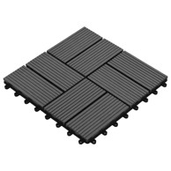 Pločice za decking 11 kom 30 x 30 cm WPC, sive