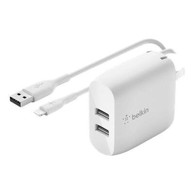 BELKIN Punjač DUAL USB-A 24W, Lightning kabel 1m, bijeli