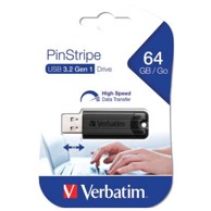 VERBATIM USB stick 3.2 Gen1 PinStripe #49318, 64 GB, crni
