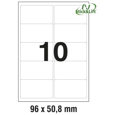 ZWECKFORM Odljepljive etikete ILK, 96 x 50,8 mm, 25 listova