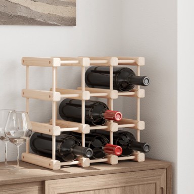 Stalak za vino za 12 boca 36 x 23 x 36 cm masivna borovina
