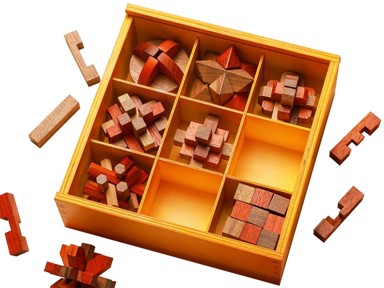 ELINELI Drvene slagalice, 9 kom