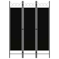 Sobna pregrada s 3 panela crna 120 x 180 cm