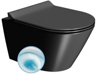 GSI WC školjka zidna KUBE X, geniusflush, 36x50 cm, crna dual-mat