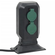 Vanjska utičnica sa šiljkom, 4-smjerna crno-zelena 15,5x11x24 cm