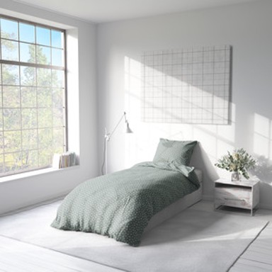 ESSENZA Posteljina Geometric Line, 140 x 200 cm, mint, krug