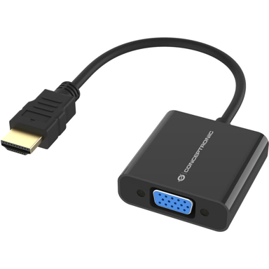 CONCEPTRONIC Video prilagodnik ABBY20B HDMI/VGA, 0,25 m, crni