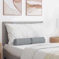 Valjkasti jastučići set 2 kom Ø15×40 cm tkanina, svjetlosivi