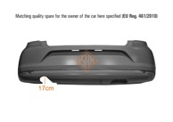 ISAM Zadnji branik VW Polo 09-17, 14-, veliki auspuh