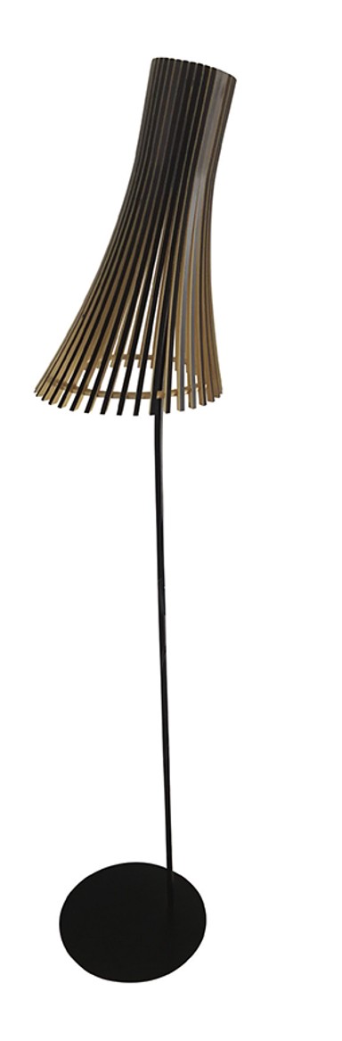 Dekorativna podna lampa Moai, drvo, crna