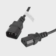 LANBERG Naponski kabel CA-C13E-10CC-0018-BK, C14 na C13, crni, 1.8m
