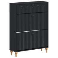 Ormar za cipele Alkmaar 78 x 24 x 103 cm od konstruiranog drva, crni