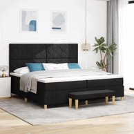 Box spring krevet s madracem 200 x 200 cm tkanina, crni