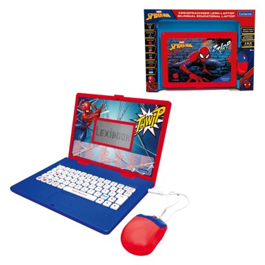 LEXIBOOK Dječji laptop Spiderman, 164 aktivnosti, engleski i njemački jezik