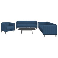 Set sofa 3-dijelni, tkanina, plavi