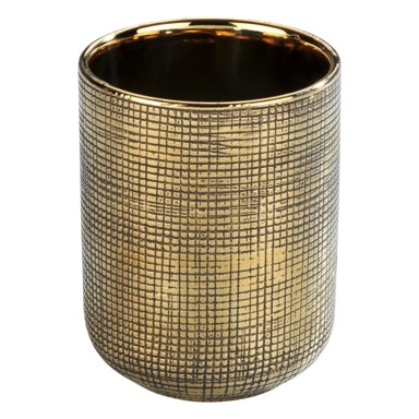 WENKO Keramička čaša za četkice za zube u zlatnoj boji Rivara