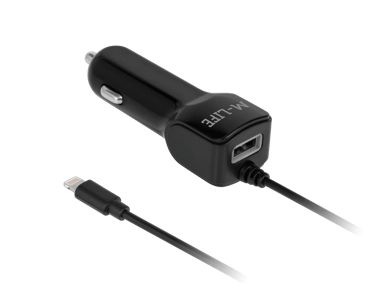 M-LIFE Auto punjač za iPhone/iPad + USB 2 x 2,1A