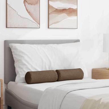 Valjkasti jastučići set 2 kom Ø15×40 cm tkanina, smeđi
