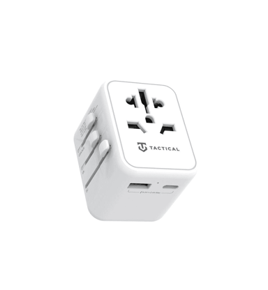 TACTICAL Univerzalni putni adapter 220 V, USB-A + USB-C, 12 W