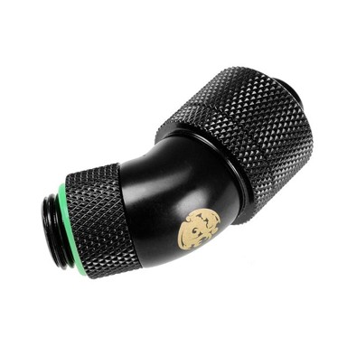 BITSPOWER Kutna spojnica 45°, G1/4 inča AG na 16/10 mm, rotirajući, mat crna