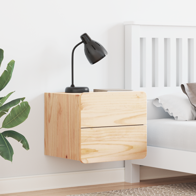 Noćni ormarić, 39 x 34 x 33 cm, montiran na zid, s ladicama, zidne, smeđa