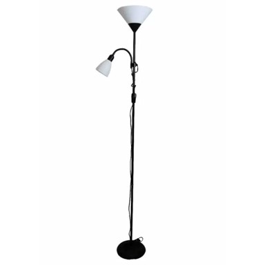 BLITZ Podna lampa Robin, crna, E27 60W + E14 25W