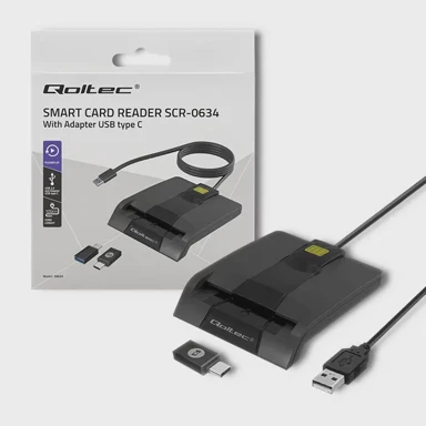 QOLTEC Čitač pametnih kartica Smart ID SCR-0634, USB-C