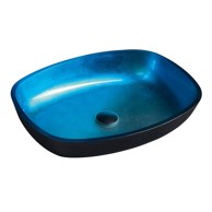 SAPHO Umivaonik Kvaore 54x39,5 cm, stakleni, plavi