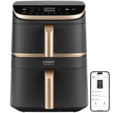COSORI Turbo Tower Pro Smart Friteza na vrući zrak, 10,8 L, 2630 W, crna / zlatna