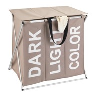 WENKO Bež košara za veš s tri odjeljka Trio, 118 l