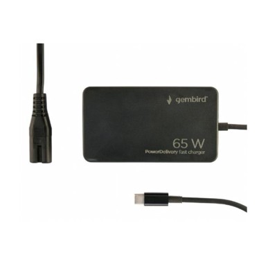 GEMBIRD Brzi punjač 65W, GaN USB Tip-C, crni
