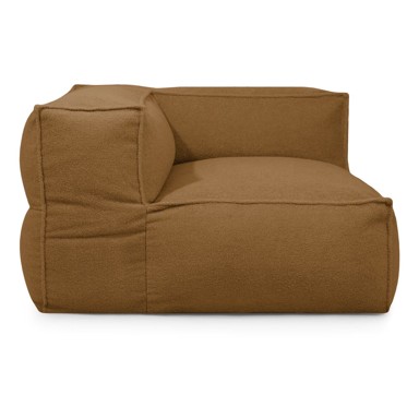 SLOWDOWN Smeđa vreća za sjedenje od bouclé tkanine Mass Corner 125 Left 