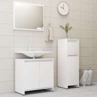 Set kupaonskog namještaja 3-dijelni, konstruirano drvo, bijeli
