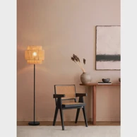 NOVA LUCE Lito stajaća lampa e27/12w/natural & black nl9001081