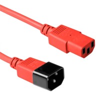 Kabel za napajanje, C14 muški na C13 ženski, duljina 3 m, crvena