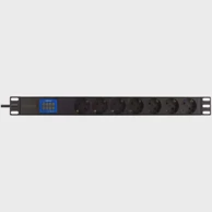 BLUEWALKER Razdjelnik napajanja, PDU LC-16A, 7x CEE 7/3, napajanje, crna, 1U, IEC C20 ulaz