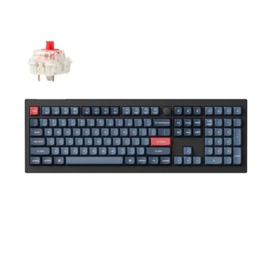 KEYCHRON Bežična mehanička tipkovnica V6 Max, RGB, Gateron Jupiter Red Switch, US Layout, crna