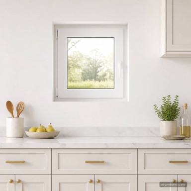 RISOR podrumski prozor PVC 55 x 55 cm, bijeli iznutra
